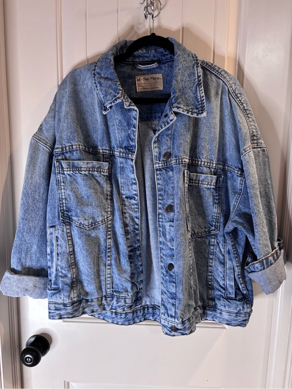 Free People Light Blue Vintage-Style Denim Jacket